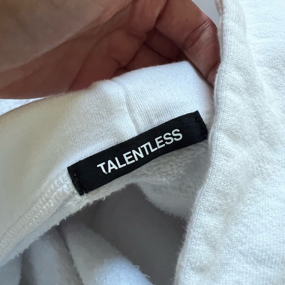 TALENTLESS Classic White Hoodie - Picture 2 of 3